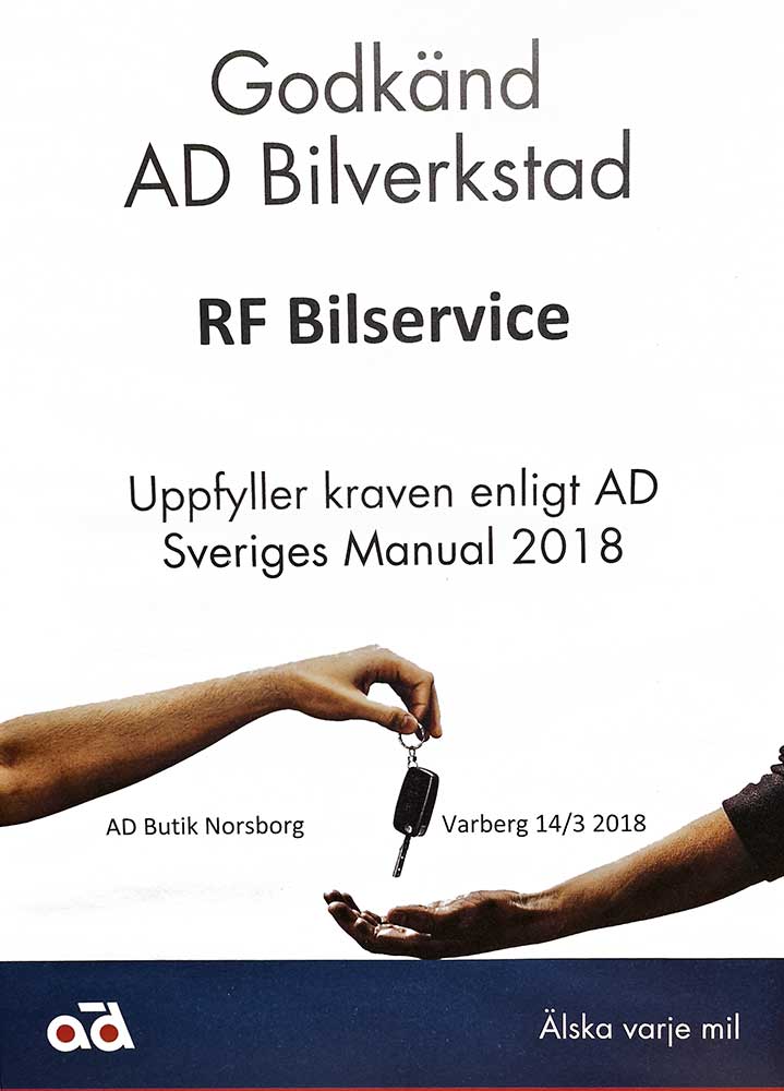 Godkänd AD Bilverkstad - RF Bilservice Norsborg